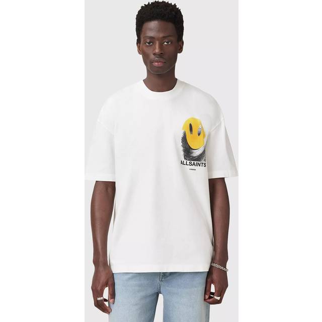 AllSaints Party Wave Oversized T-Shirt, Chalk White