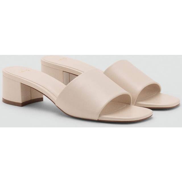 Block-heel sandals with strap ecru - Woman - 4 - MANGO - Ecru