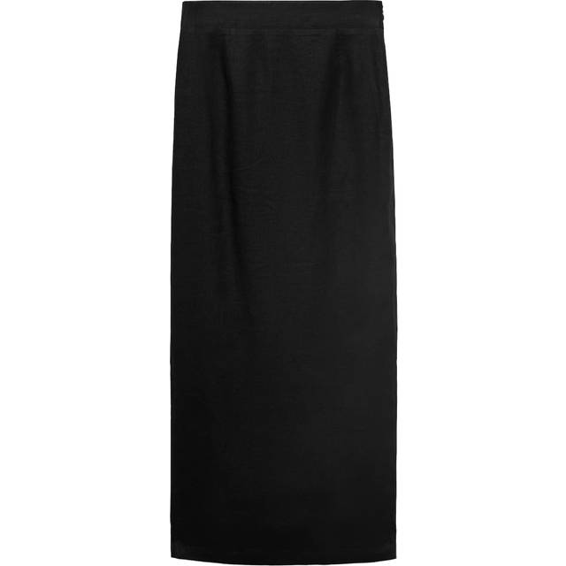 Linen pencil skirt black - Woman - 14 - MANGO - Black