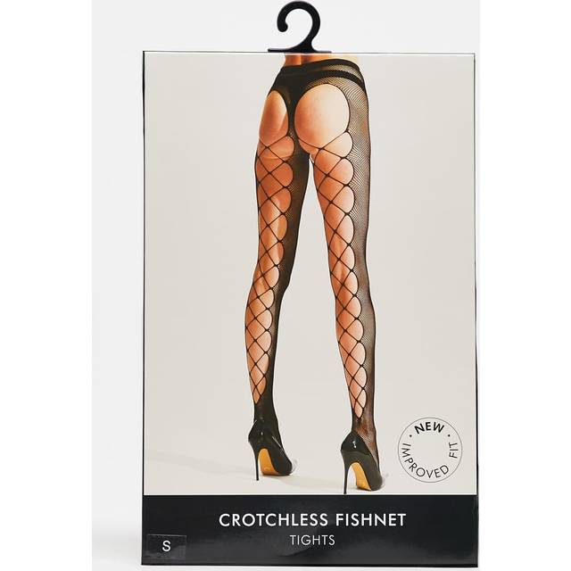 Ann Summers Crotchless Fishnet Tights, Black S - back