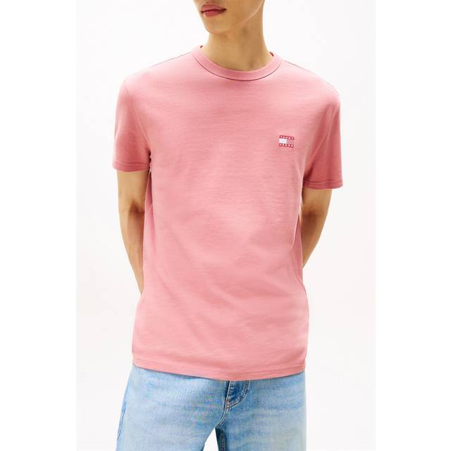 Tommy Jeans Regular Fit Badge T-Shirt - Pink, Pink, Size Xl, Men - XL