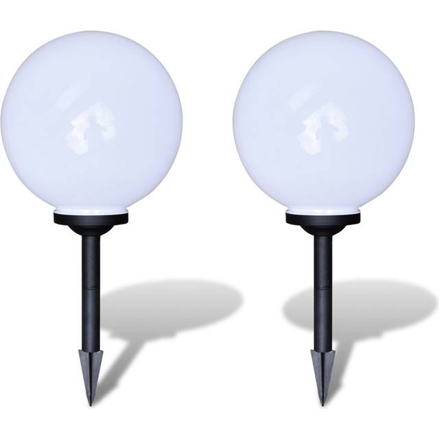 Black/White Low Voltage Solar Powered Integrated LED Pathway Lights Set (51cm H X 30cm W X 30cm D)