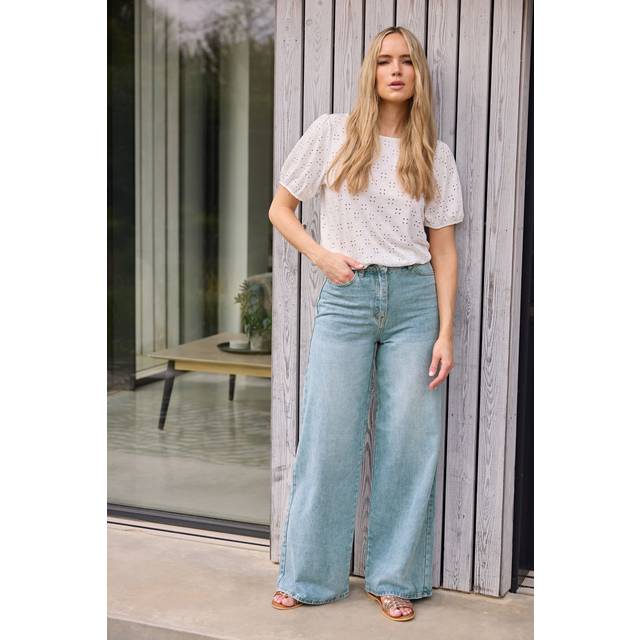 Lts Tall Blue Light Wash Wide Leg Palazzo Jeans Ex Long > 18 Lts | Tall Women's Wide Leg Jeans - Ex Long 18