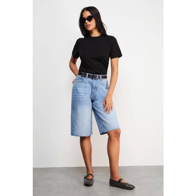 Warehouse light wash denim shorts womens casual shorts