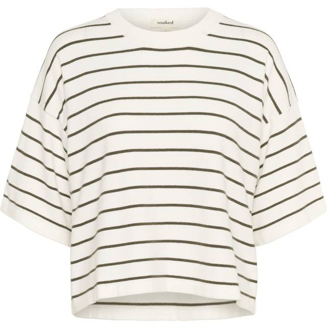 Soaked In Luxury Spina Baggy Fit Striped Top White