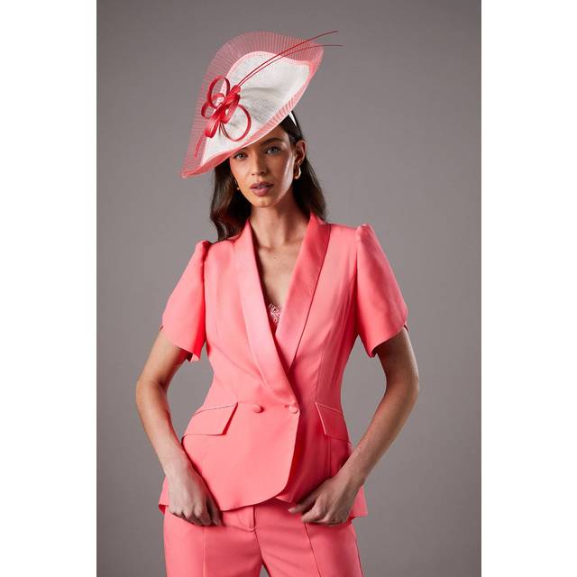 Lisa Tan Seam Detail Tailored Blazer - Pink - 12