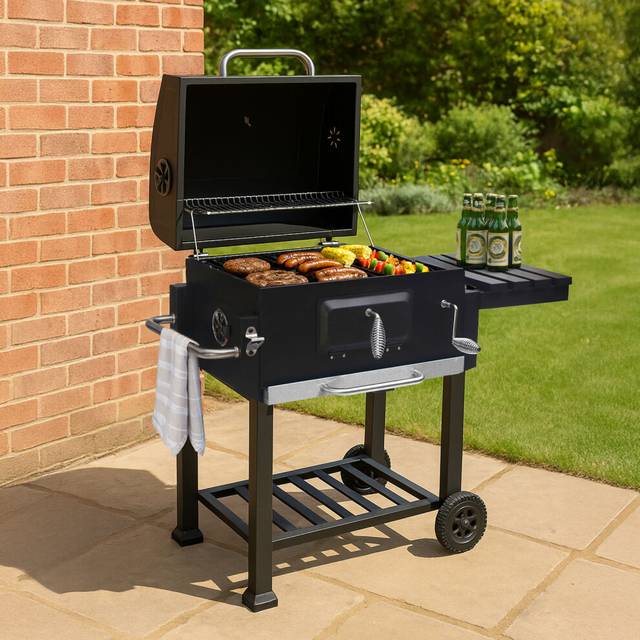 Smoker Barbecue Charcoal Portable BBQ Grill - Black - One Size