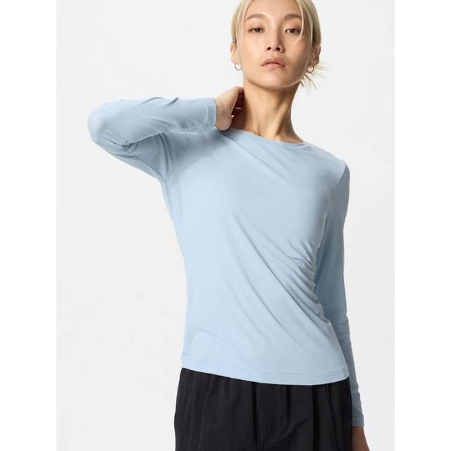 (61 BLUE/3XL) Uniqlo Japan Air RhyThm Uv CuT Crew Neck T Long Sleeve
