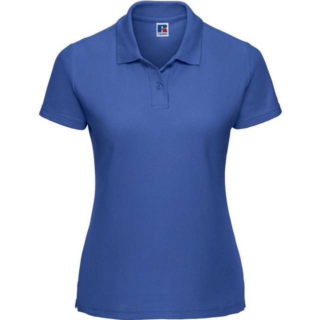 (10 UK, Bright Royal Blue) Russell Womens/Ladies Classic Plain Polycotton Polo Shirt