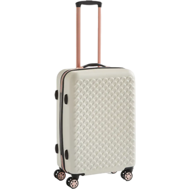 Scalloped Hard Shell Suitcase - Grey