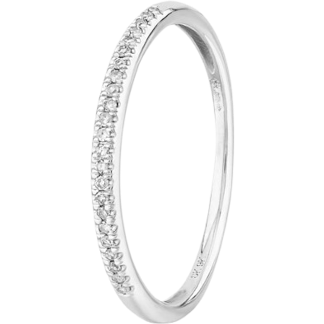9ct White Gold 0.08ct Diamond Pave Set Half Eternity Ring THR15238-08 K - Silver