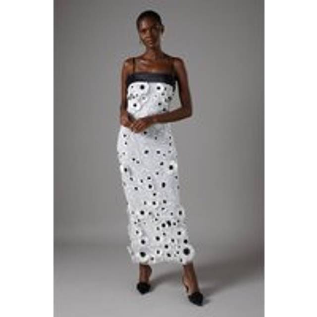 Races 3D Floral Midi Dress - Mono - 14