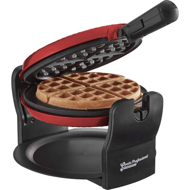 Belgian Waffle Maker Machine Rotary Electric Iron 920W - Red - One Size