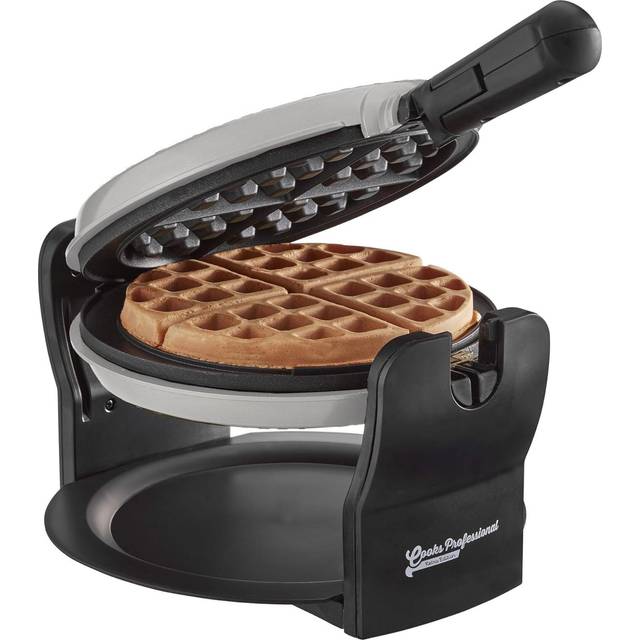 Belgian Waffle Maker Machine Rotary Electric Iron 920W - Silver - One Size