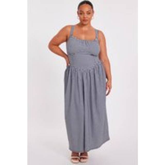 Black Curve Gingham Midaxi Dress - 24