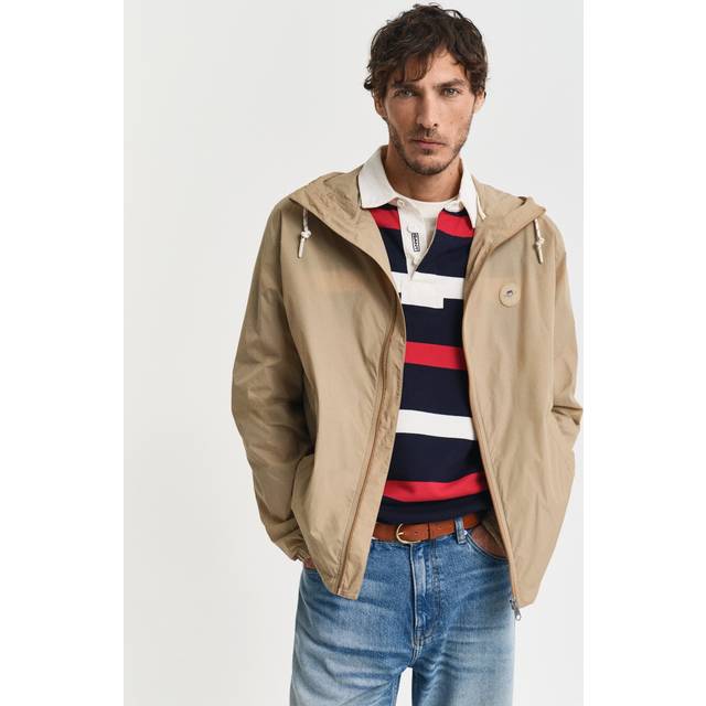 Beige Lightweight Packable Windbreaker Jacket - Green (M)