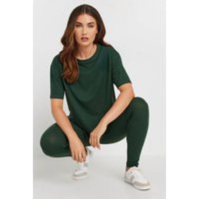 Lts Tall Khaki Green Contrast Stitch Leggings & Tshirt Set Long > 14 Lts | Tall Women's Trouser Co-Ords - Long 14