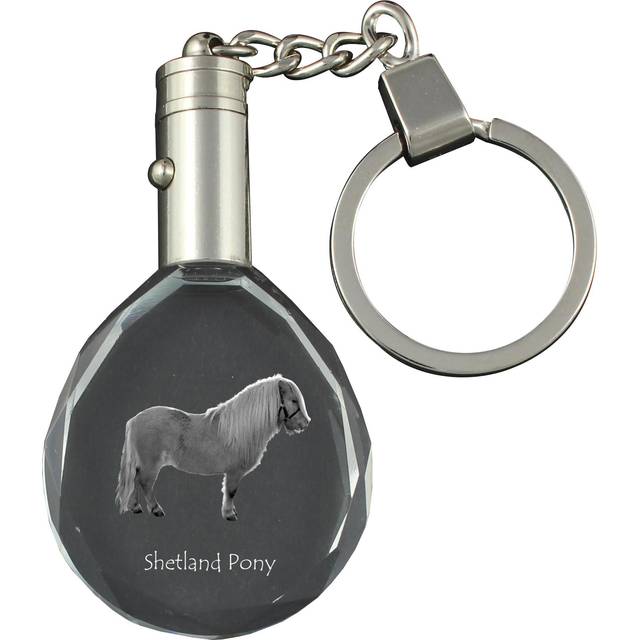 Shetland Pony - pendant with a picture of a horse, crystal key ring in a gift box, unique gift by Art-Dog brand transparent