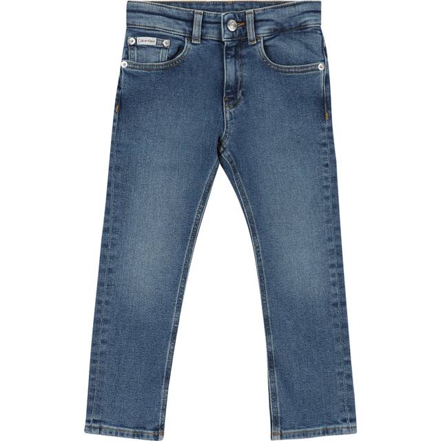 Calvin Klein Kids' Straight Dad Jeans, Authentic Stone Blue