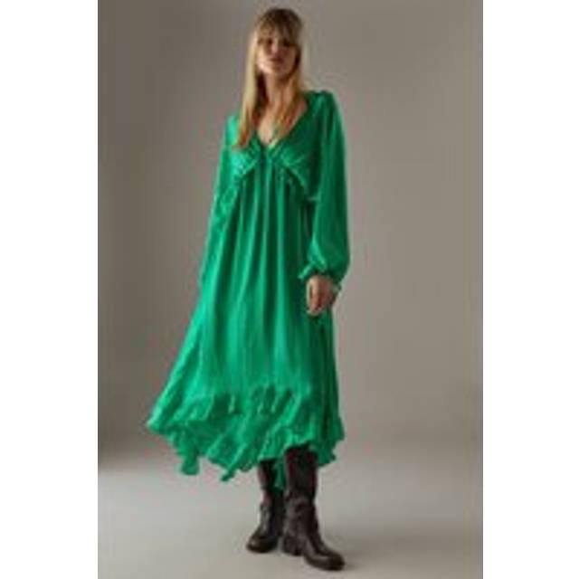 Warehouse green midaxi dress womens casual dresses