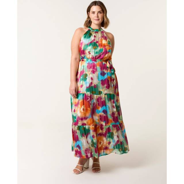 Blue Vanilla Multi Curve Halterneck Midi Dress - 18-20
