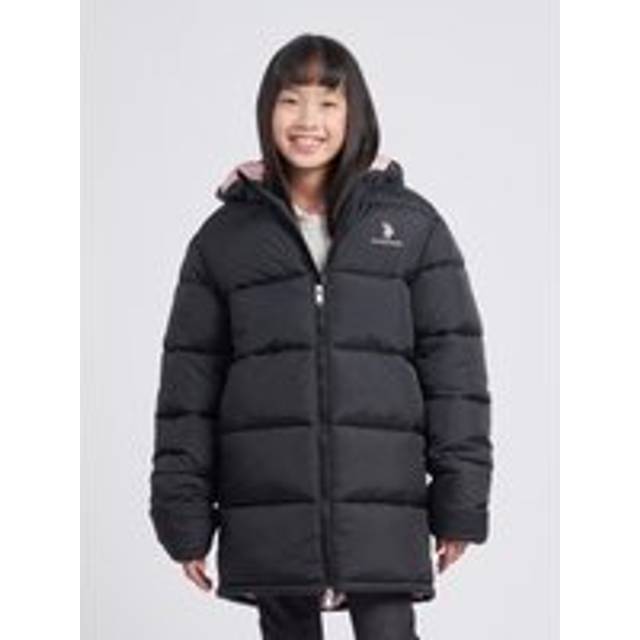 Longline Puffer Jacket - Black - 14-15 Years