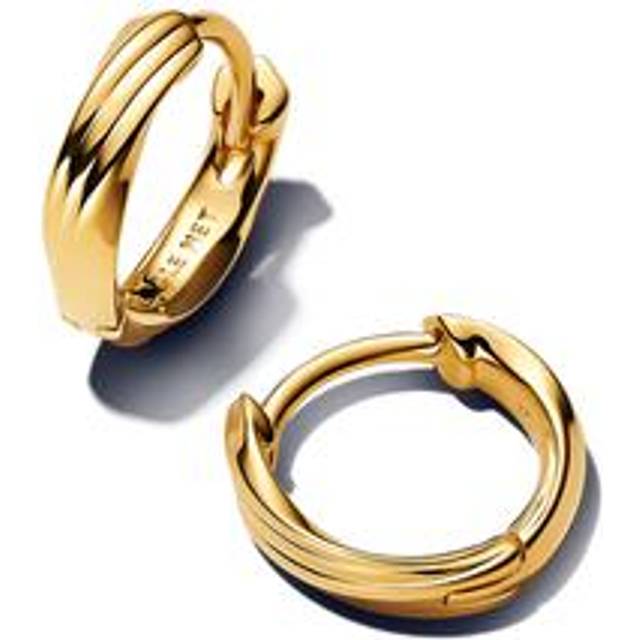 Pandora Gold Twisted Huggie Earrings