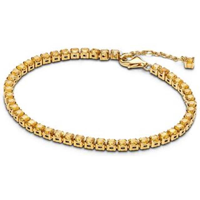 Pandora Gold Sparkling Yellow Tennis Bracelet - 18cm