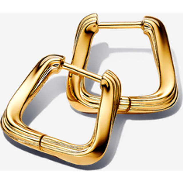 Pandora Gold Twisted Triangle Small Hoop Earrings
