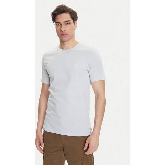 BOSS Tales Tonal Logo Relaxed Fit T-Shirt - Light Grey, Light Grey, Size 2Xl, Men - 2XL