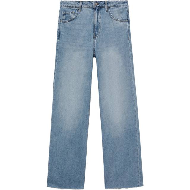 Mango Danila High Rise Wide Leg Jeans, Open Blue