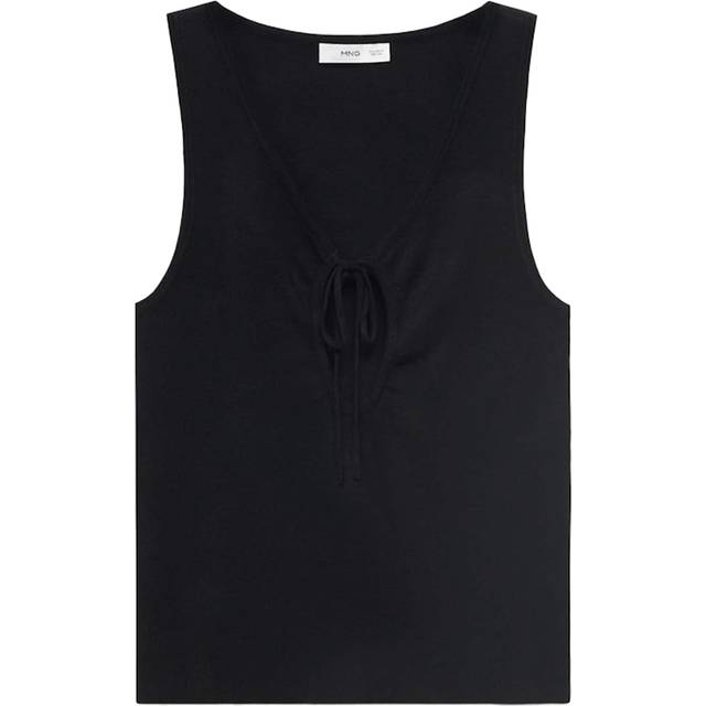 Bow knit top black - Woman - S - MANGO - Black