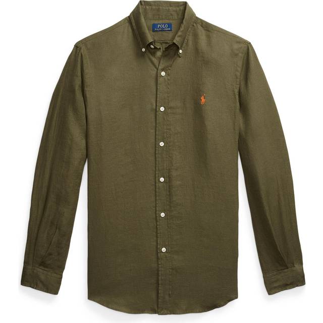 POLO RALPH LAUREN Custom Fit Linen Shirt |Grön |S