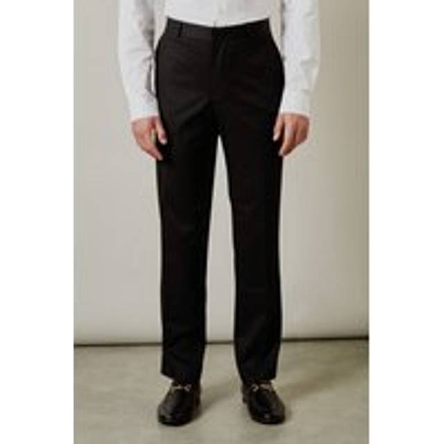Mens Black Pinstripe Tailored Fit Suit Trousers - 36R