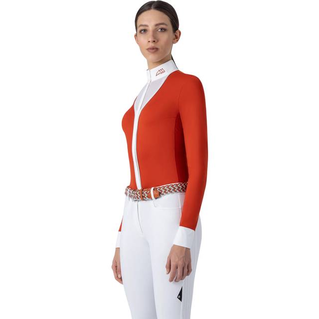 Women's long sleeve competition polo shirt Equiline M/L - Orange
