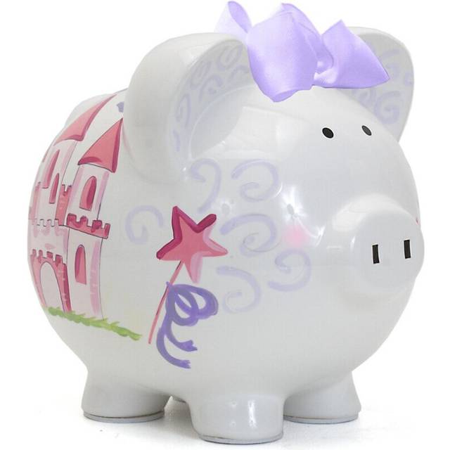 Child to Cherish Ceramic Piggy Bank for Girls, Magic Fairy Castle