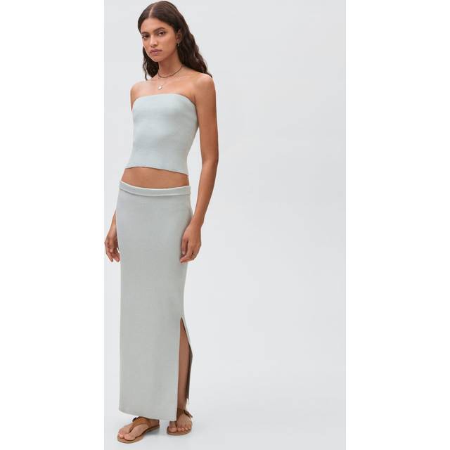 Long knitted skirt mint green - Teenage girl - S - MANGO TEEN - Mint Green