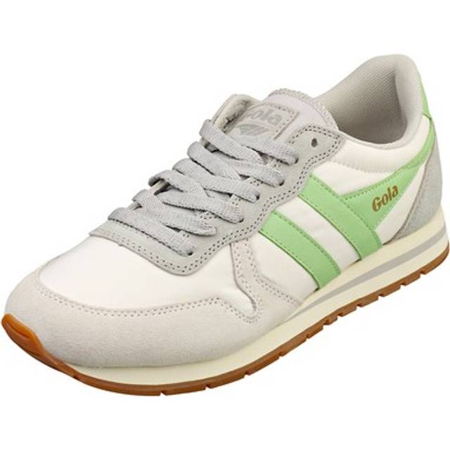 (4) Gola Daytona Chute Womens Fashion Trainers in Off White Green