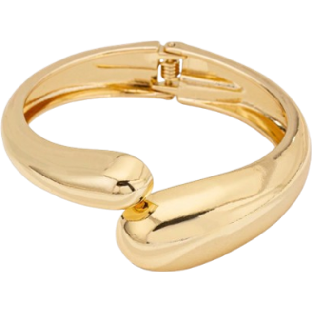 SHEIN 1 Pc Snake Design Minimalist Golden Color Metal Open Cuff Bangle Bracelet For Women