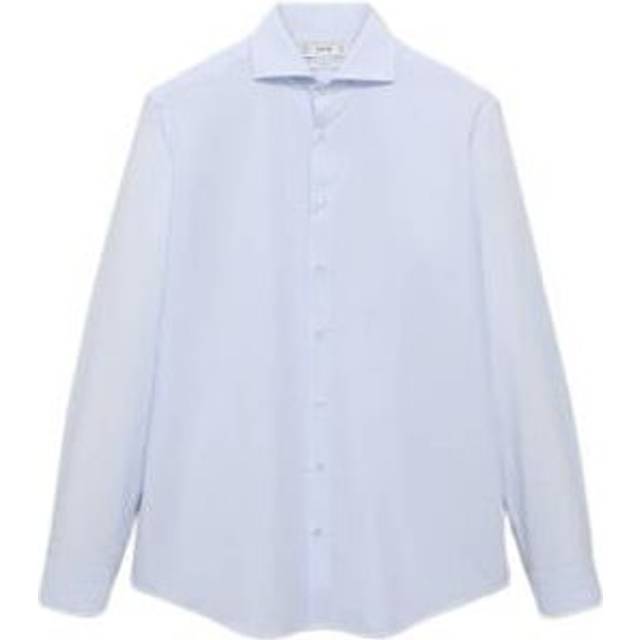Slim fit thousand striped suit shirt blue - Man - XXL - MANGO MAN - Blue