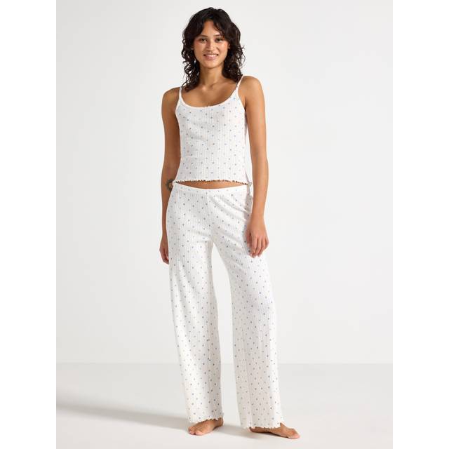 Wide pyjama trousers in pointelle