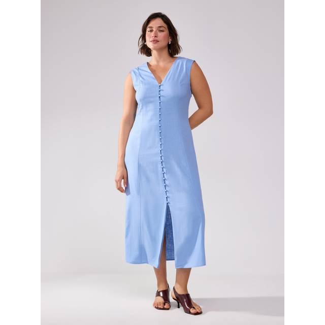 Midi dress in linen blend