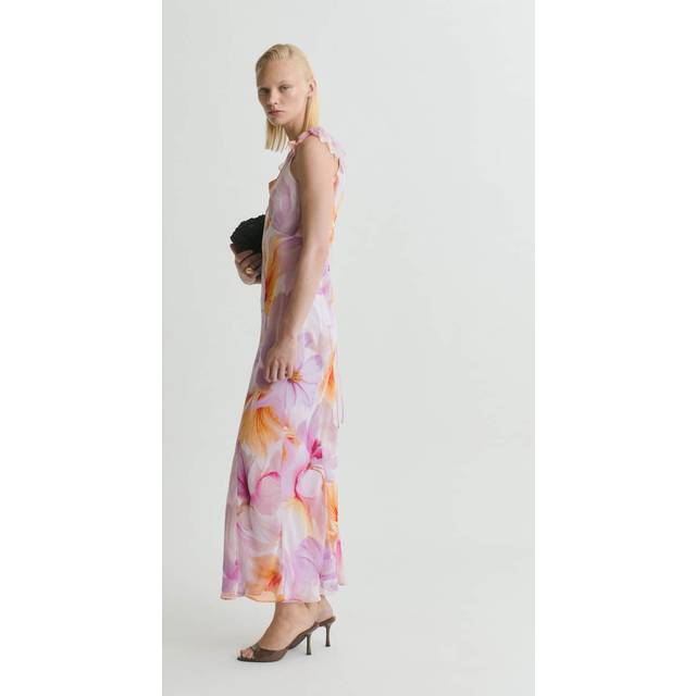 Floral dress with ruffle detail light/pastel purple - Woman - 10 - MANGO - Light/Pastel Purple