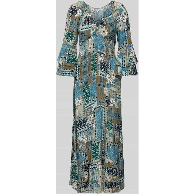 Apricot Women's Blue Scarf Print V Neck Maxi Dress New Look - UK 12