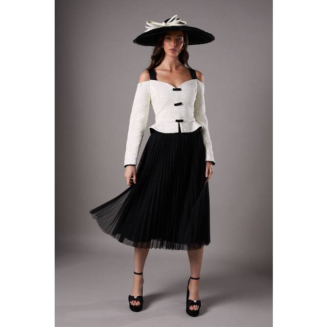 Lisa Tan Tulle Pleated Skirt - Black - 8