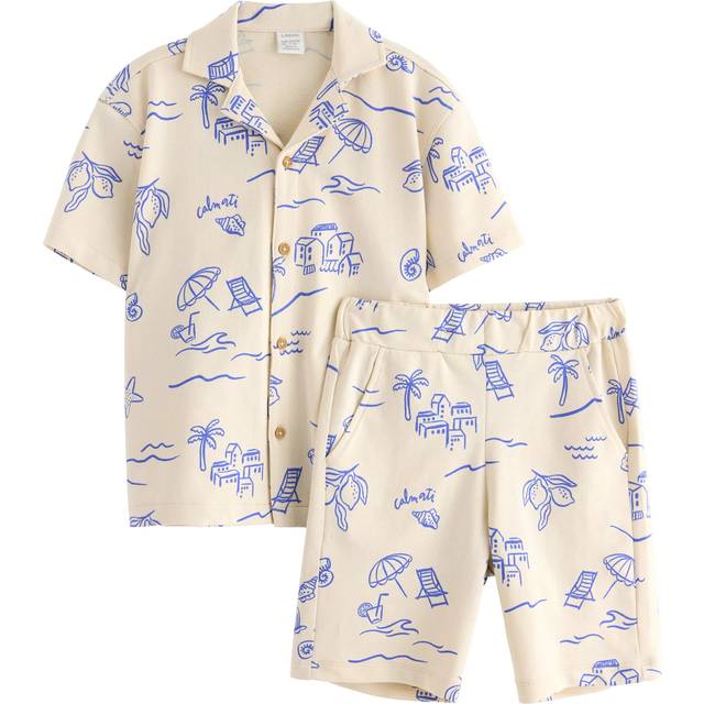LINDEX Set Shirt Shorts Vacay |Kräm |98/104