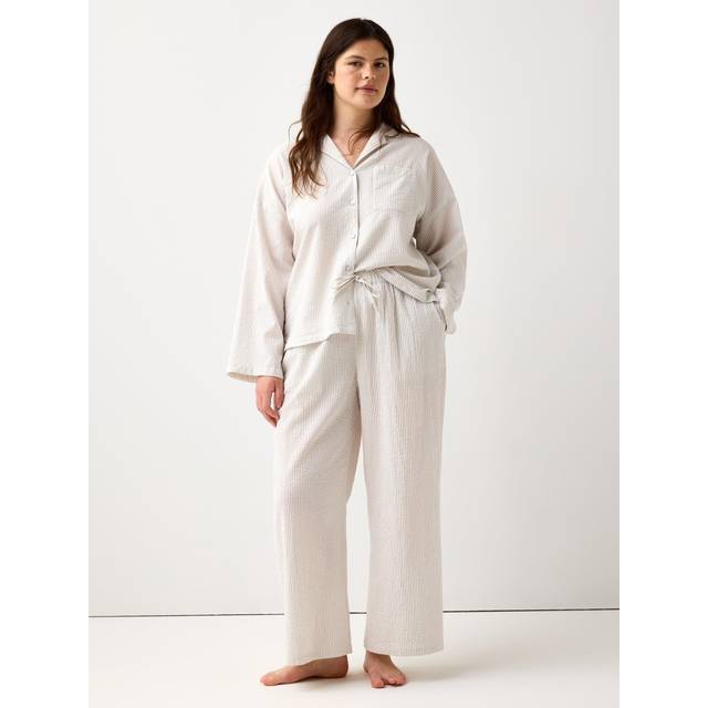 Pyjama trousers in seersucker