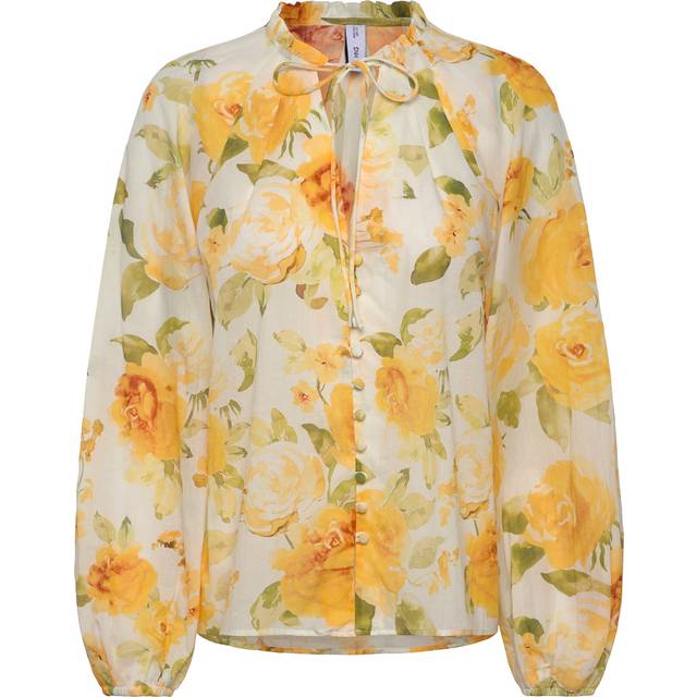 MANGO Floral Cotton Blouse |Gul |M