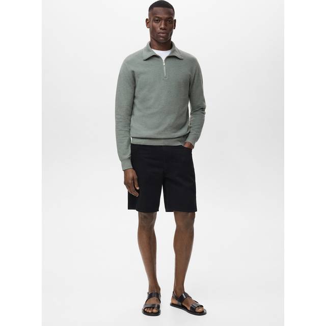 Mango Tenp Cotton Blend Fine-Knit Funnel Neck Jumper