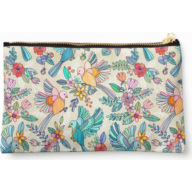 Makeup Bag Whimsical Summer Flight Cosmetic Organizer Tyvek Paper Bags Zipper Pouch